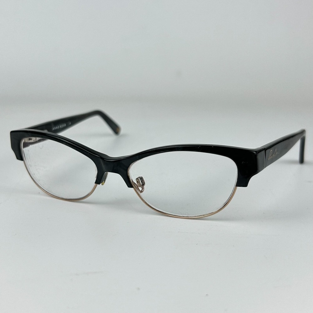 Anne Klein Ak5008001 Unisex Eyeglasses Frame Black Plastic Half Rim 52-16-135 mm